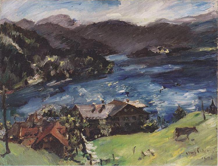 Lovis Corinth Walchensee, Landscape with cattle oil painting picture